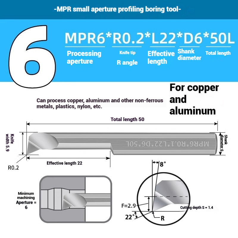 1129-CNC Small Bore Boring Tools MPR Copy Boring Turning Tools for Stainless Steel, Copper and Aluminum Lathe Micro Small Boring Tools Shandong Denso Pricision Tools Co.,Ltd.
